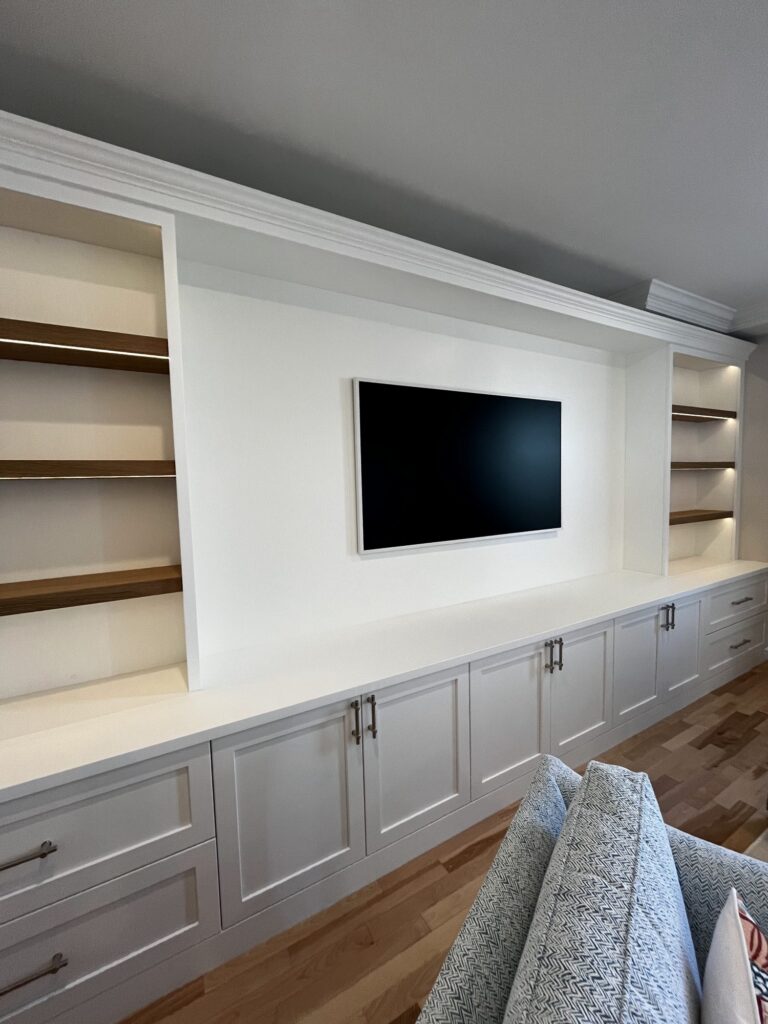 Built-in cabinets floating shelves