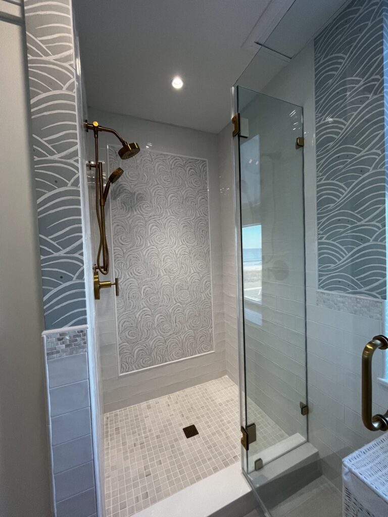 Walk in shower frameless glass