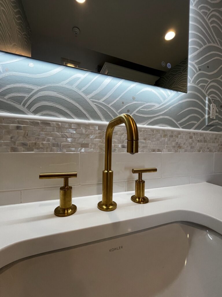 Brass bathroom faucet